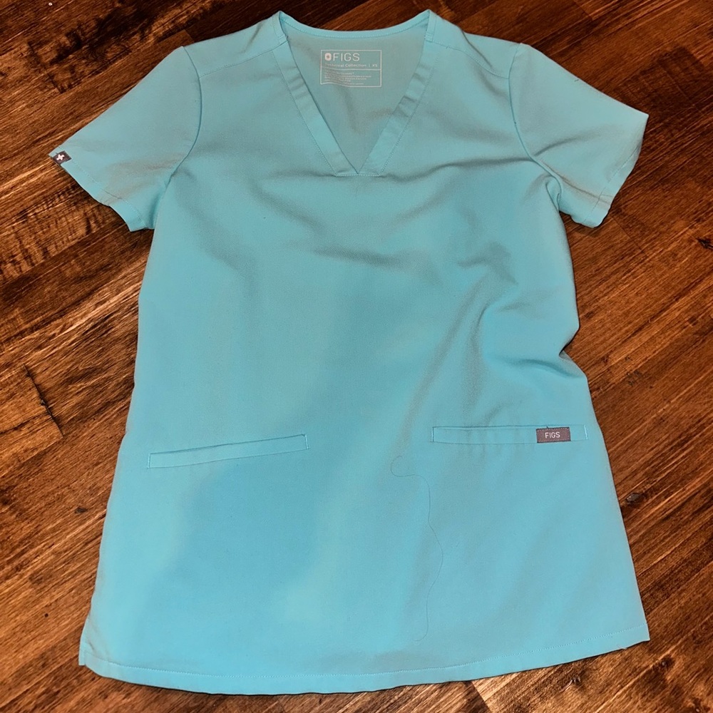 FIGS Neon Blue XS Casma Scrub Top